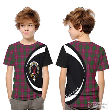 Crawford Tartan Kid T-Shirt with Family Crest Circle Style Youth XL Size14 - Tartan Vibes Clothing