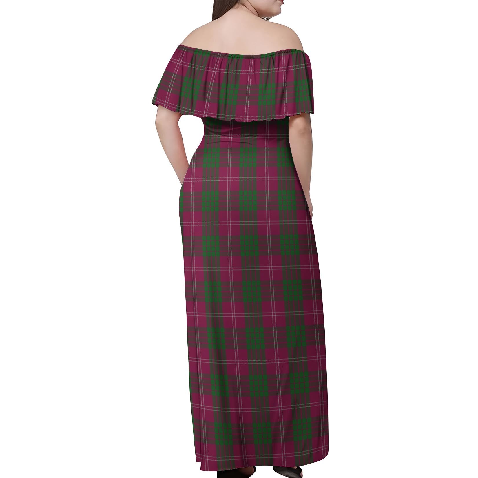 Crawford Tartan Off Shoulder Long Dress - Tartanvibesclothing