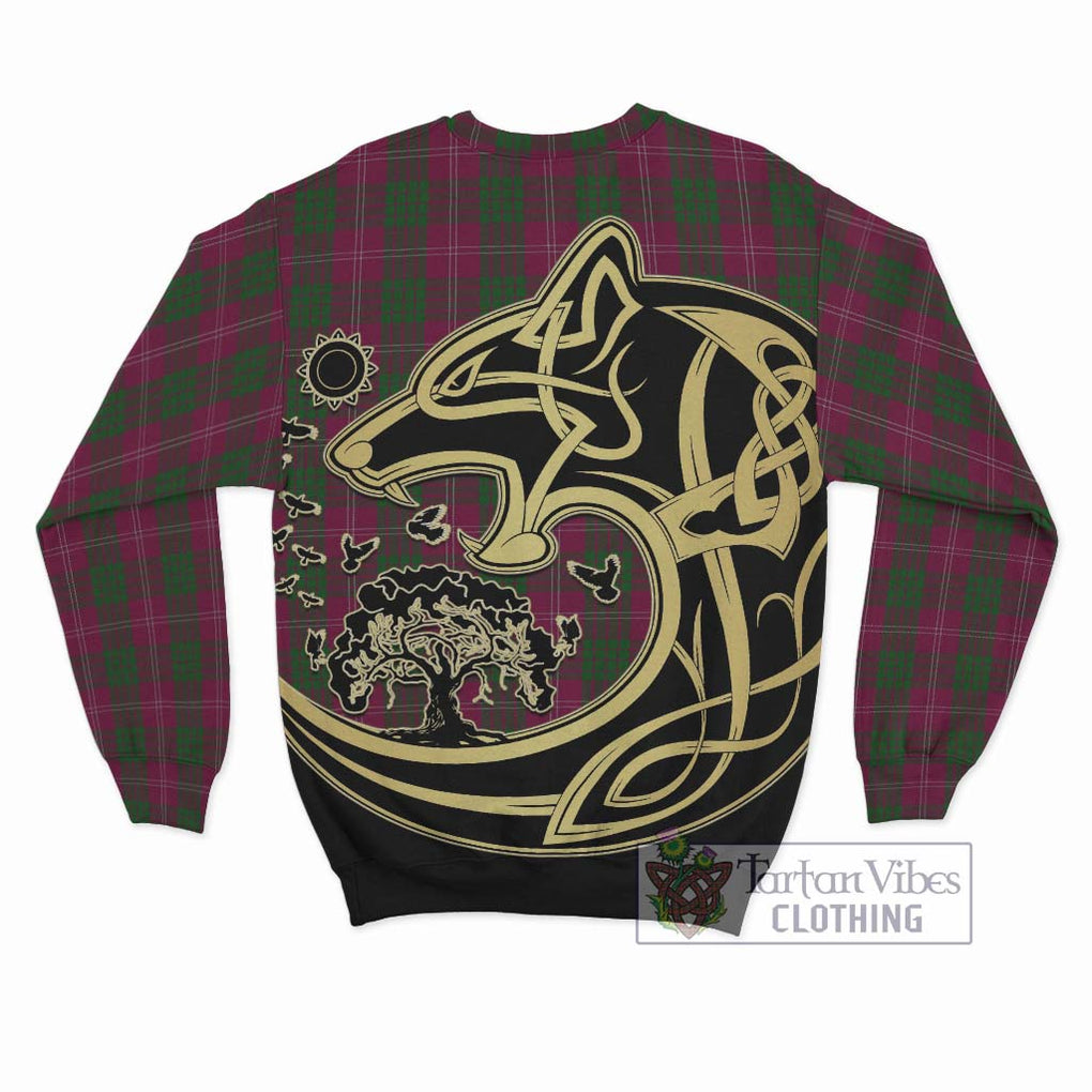 Crawford Tartan Sweatshirt with Family Crest Celtic Wolf Style - Tartan Vibes Clothing
