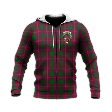 Crawford Tartan Knitted Hoodie with Family Crest
