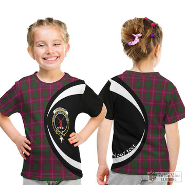 Crawford Tartan Kid T-Shirt with Family Crest Circle Style - Tartan Vibes Clothing
