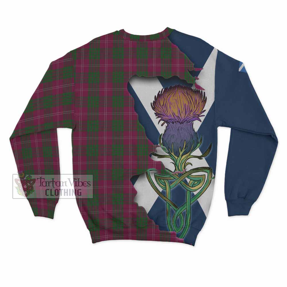Tartan Vibes Clothing Crawford Tartan Family Crest Sweatshirt Scottish Thistle Celtic Inspired