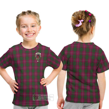 Crawford Tartan Kid T-Shirt with Family Crest - Tartanvibesclothing Shop