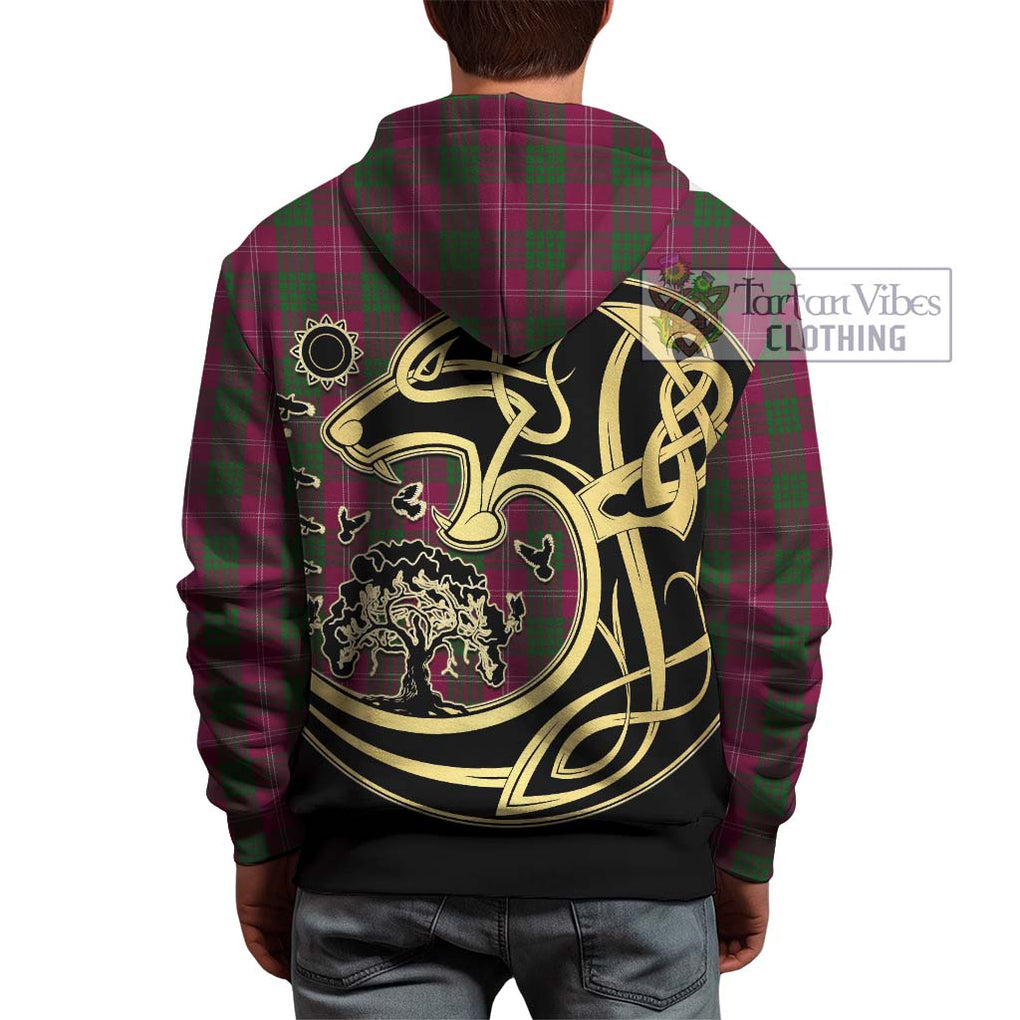 Crawford Tartan Hoodie with Family Crest Celtic Wolf Style - Tartan Vibes Clothing