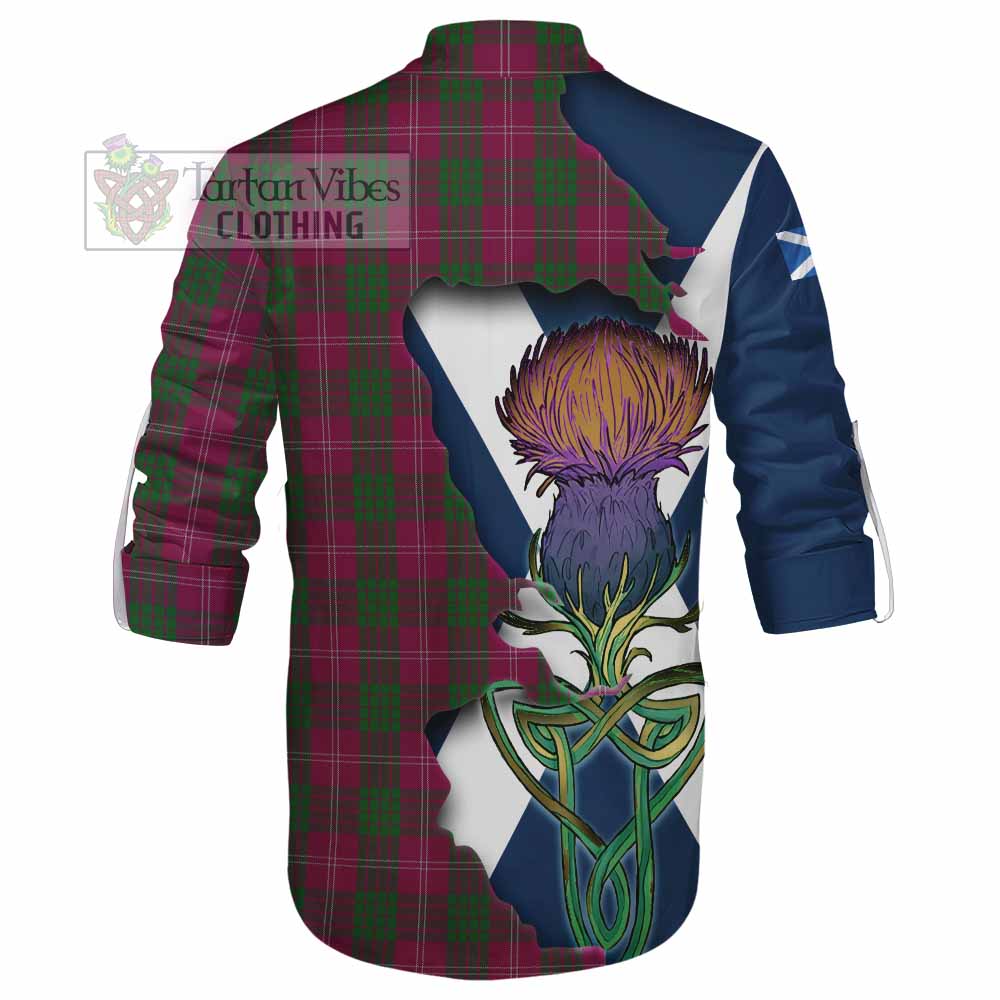 Tartan Vibes Clothing Crawford Tartan Family Crest Ghillie Kilt Shirt Scottish Thistle Celtic Inspired