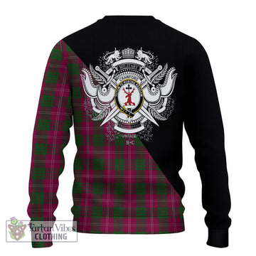 Crawford Tartan Ugly Sweater with Family Crest and Military Logo Style