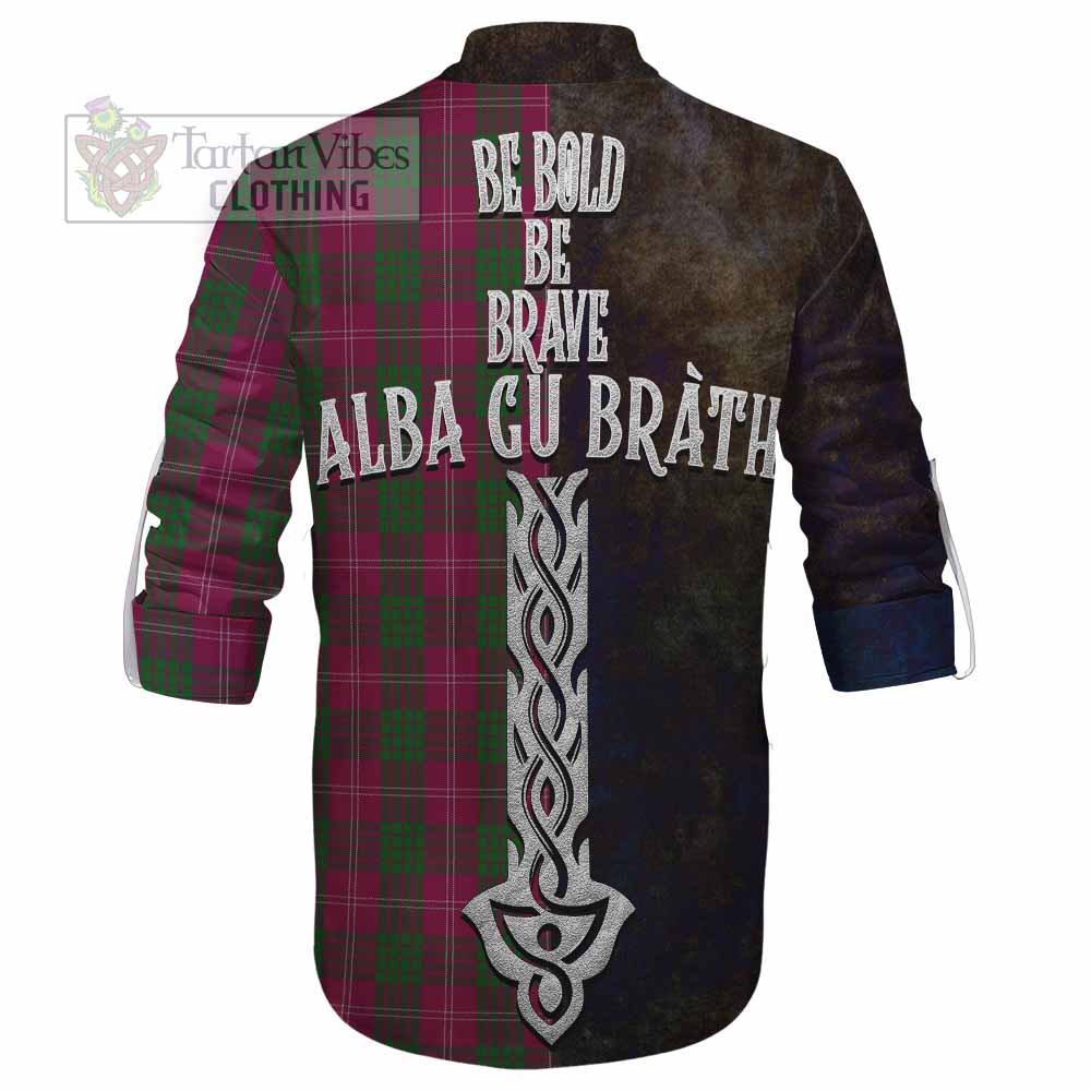 Tartan Vibes Clothing Crawford Tartan Family Crest Ghillie Kilt Shirt Alba Gu Brath Be Brave Lion Ancient Style