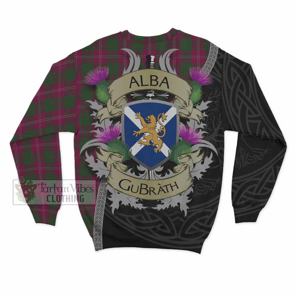 Tartan Vibes Clothing Crawford Tartan Family Crest Sweatshirt Lion Rampant Royal Thistle Shield Celtic Inspired