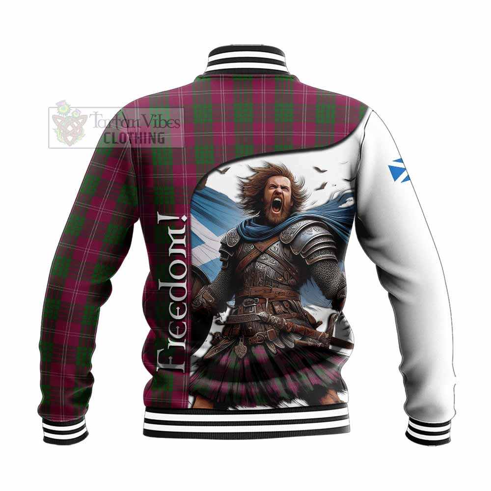 Tartan Vibes Clothing Crawford Crest Tartan Baseball Jacket Inspired by the Freedom of Scottish Warrior