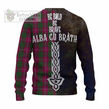 Crawford Tartan Family Crest Knitted Sweater Alba Gu Brath Be Brave Lion Ancient Style