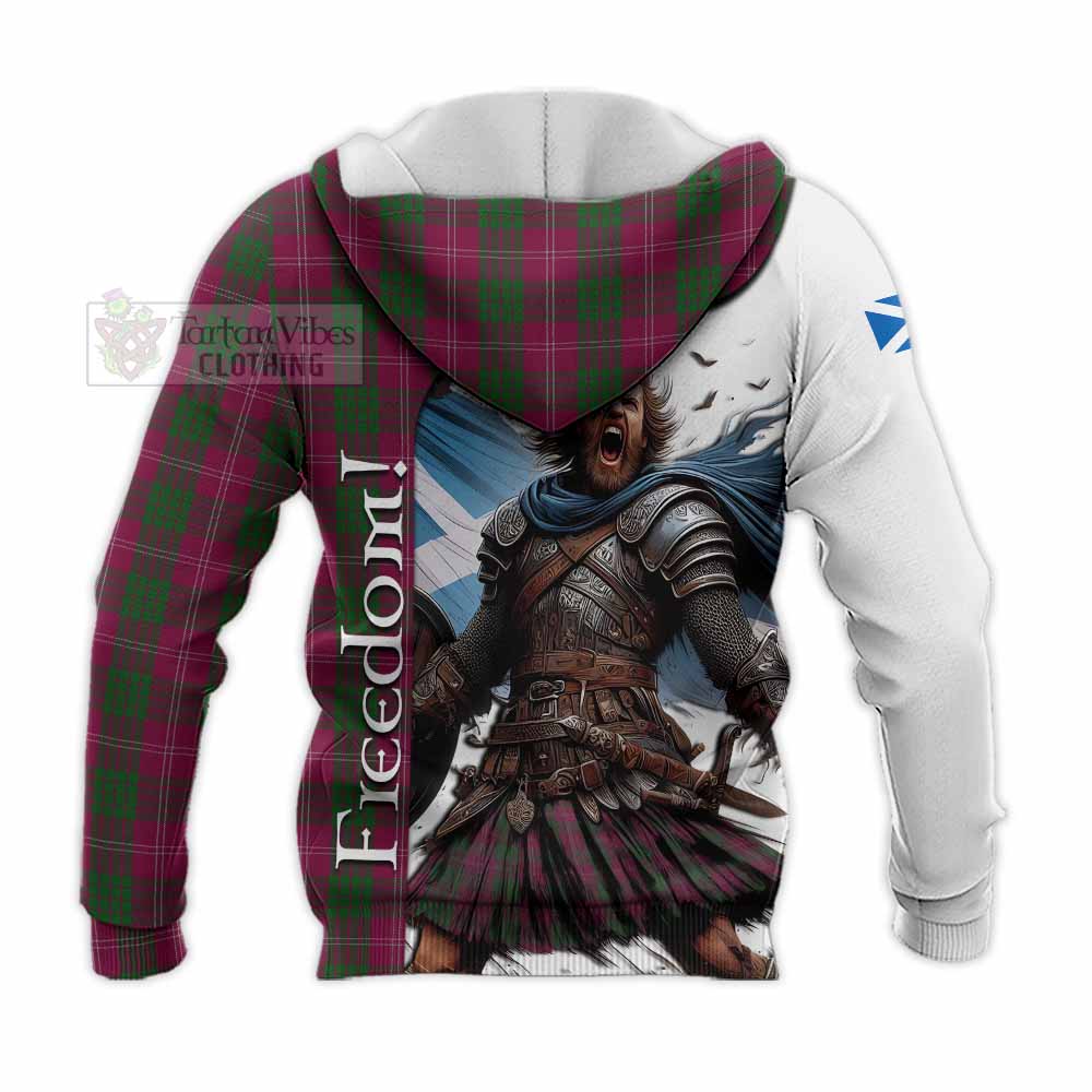 Tartan Vibes Clothing Crawford Crest Tartan Knitted Hoodie Inspired by the Freedom of Scottish Warrior