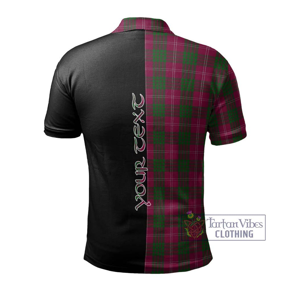 Crawford Tartan Polo Shirt with Family Crest and Half Of Me Style - Tartanvibesclothing Shop