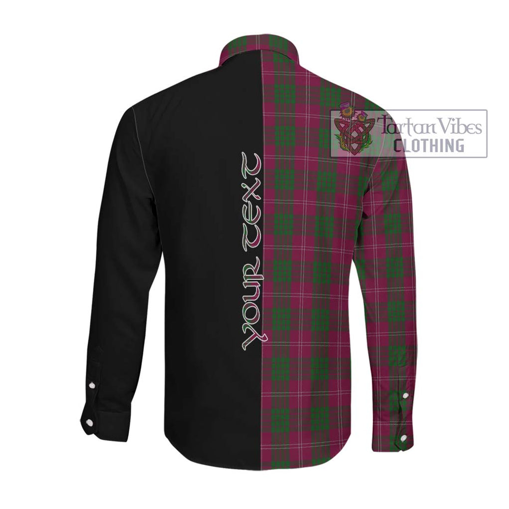 Crawford Tartan Long Sleeve Button Shirt with Family Crest and Half Of Me Style Men's Shirt - Tartanvibesclothing Shop