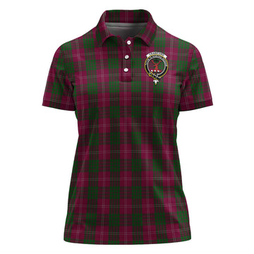 Crawford Tartan Polo Shirt with Family Crest For Women