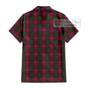 Crawford Tartan Short Sleeve Button Shirt with Family Crest DNA In Me Style - Tartanvibesclothing Shop