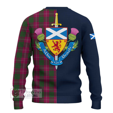 Crawford Tartan Ugly Sweater Alba with Scottish Lion Royal Arm Half Style