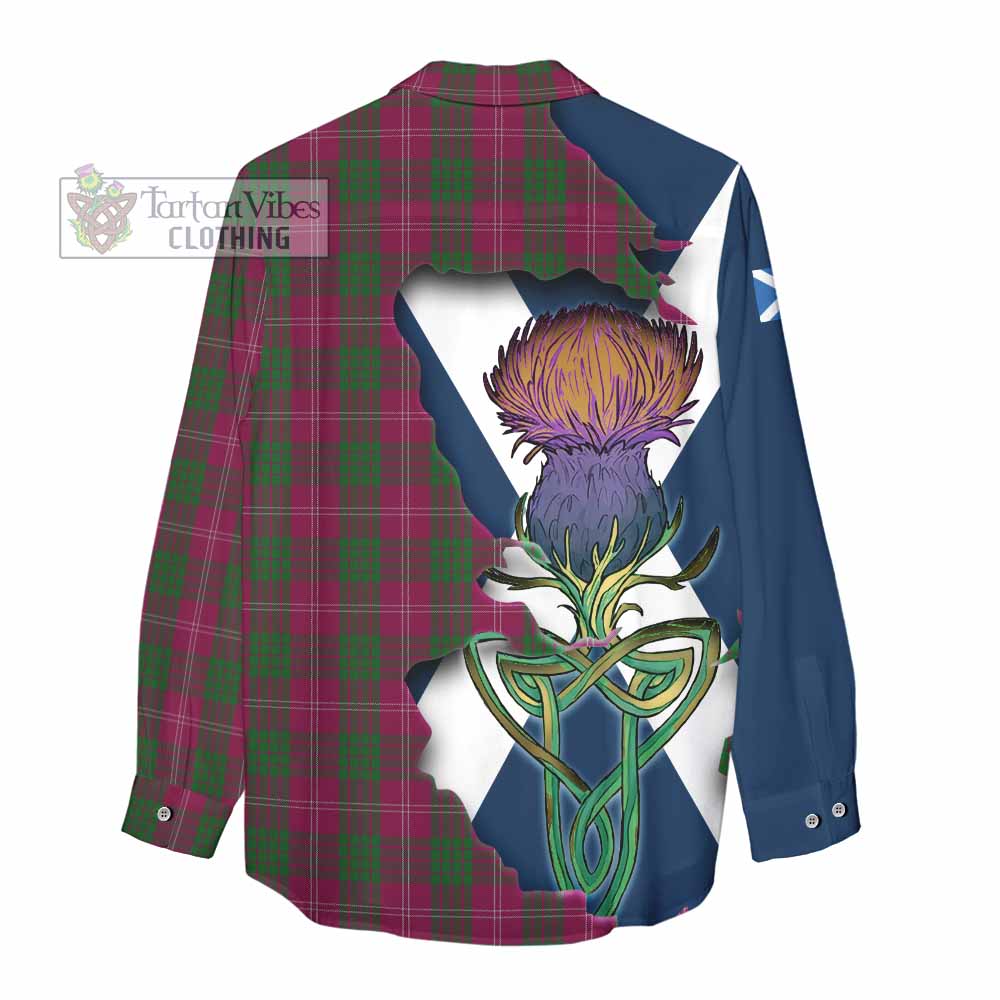 Tartan Vibes Clothing Crawford Tartan Family Crest Women's Casual Shirt Scottish Thistle Celtic Inspired