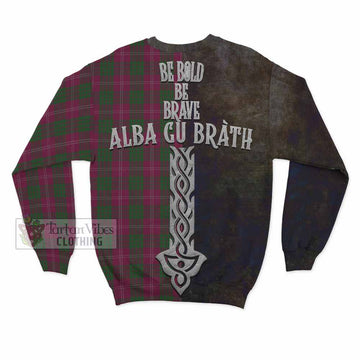 Crawford Tartan Family Crest Sweatshirt Alba Gu Brath Be Brave Lion Ancient Style