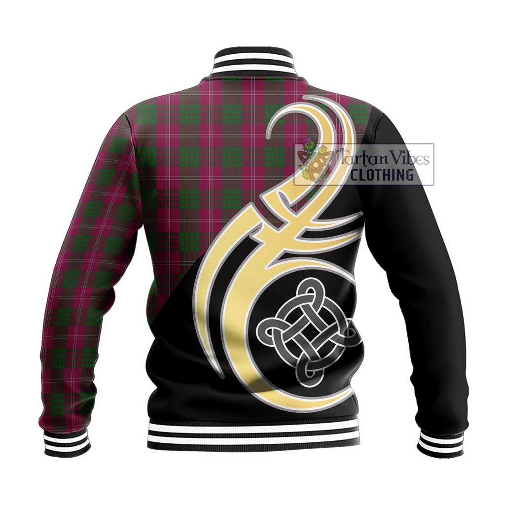 Crawford Tartan Baseball Jacket with Family Crest and Celtic Symbol Style - Tartan Vibes Clothing