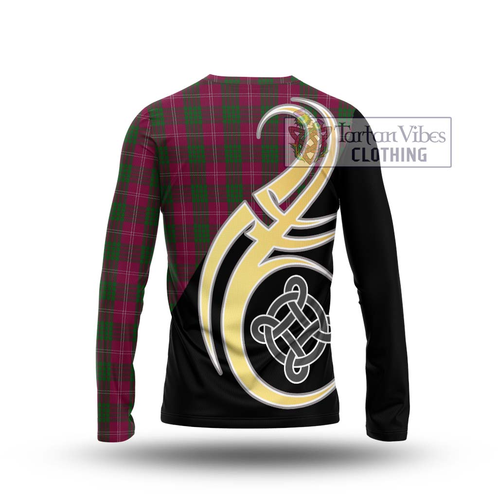 Crawford Tartan Long Sleeve T-Shirt with Family Crest and Celtic Symbol Style - Tartan Vibes Clothing