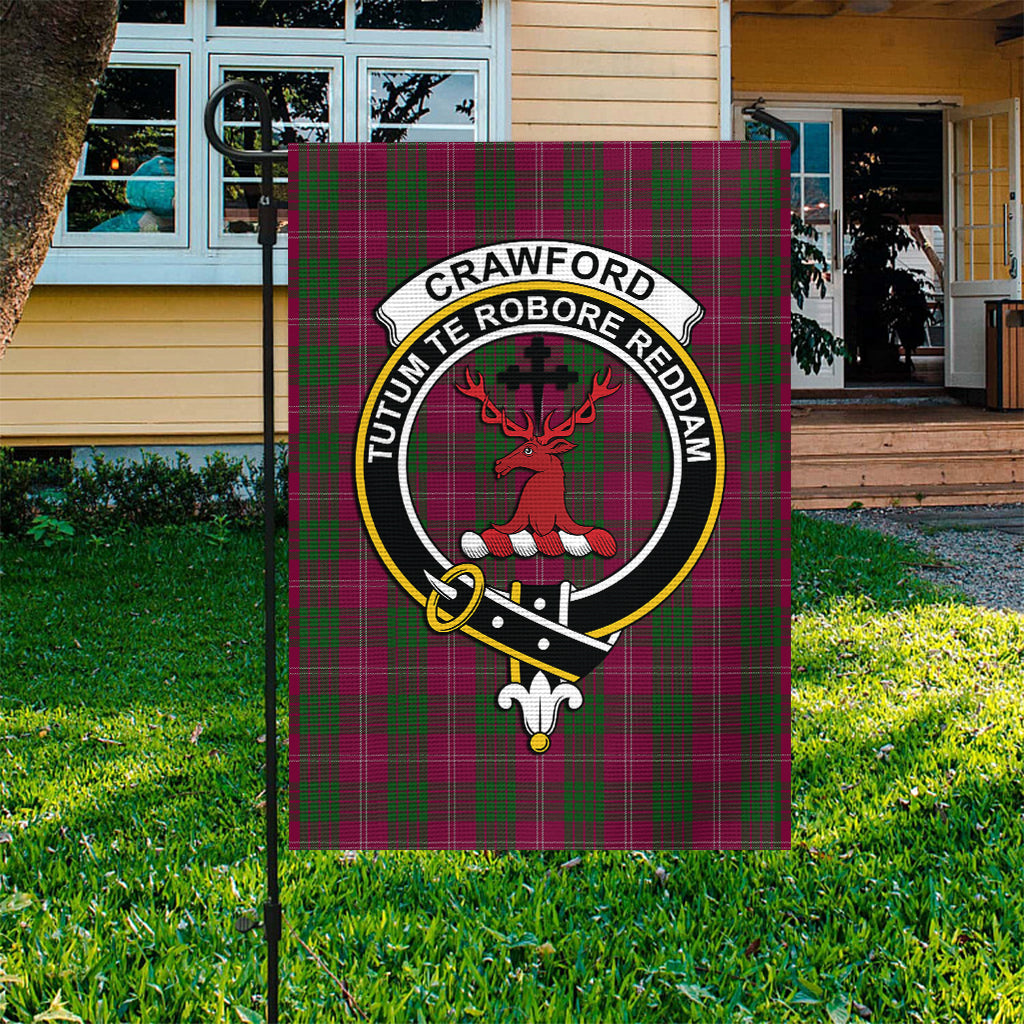 Crawford Tartan Flag with Family Crest - Tartan Vibes Clothing