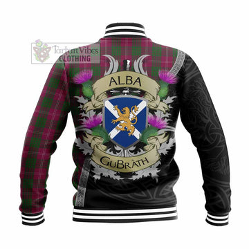 Crawford Tartan Family Crest Baseball Jacket Lion Rampant Royal Thistle Shield Celtic Inspired