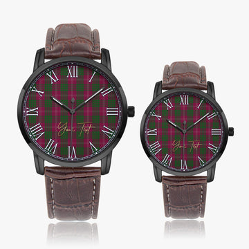 Crawford Tartan Personalized Your Text Leather Trap Quartz Watch