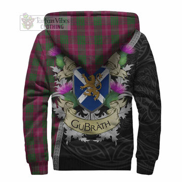Crawford Tartan Family Crest Sherpa Hoodie Lion Rampant Royal Thistle Shield Celtic Inspired
