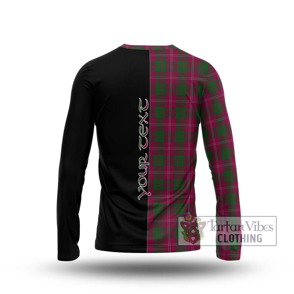 Crawford Tartan Long Sleeve T-Shirt with Family Crest and Half Of Me Style - Tartanvibesclothing Shop