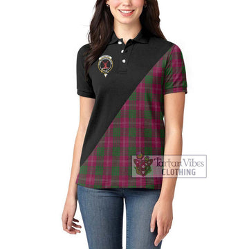 Crawford Tartan Women's Polo Shirt with Family Crest and Military Logo Style