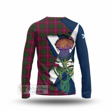Tartan Vibes Clothing Crawford Tartan Family Crest Long Sleeve T-Shirt Scottish Thistle Celtic Inspired