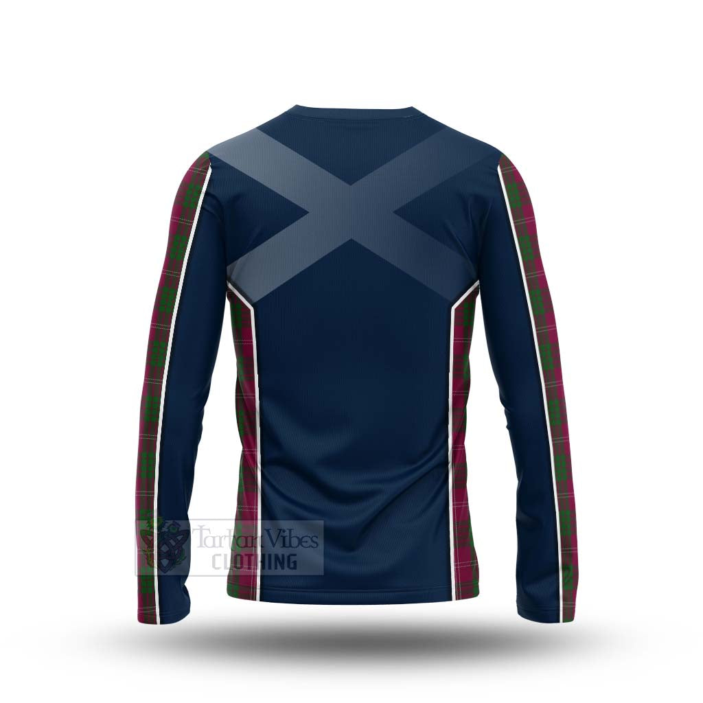Tartan Vibes Clothing Crawford Tartan Long Sleeve T-Shirt with Family Crest and Scottish Thistle Vibes Sport Style