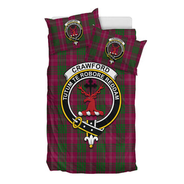 Crawford Tartan Bedding Set with Family Crest