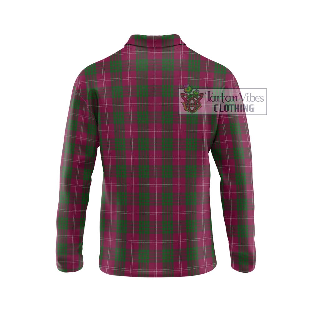 Crawford Tartan Long Sleeve Polo Shirt with Family Crest DNA In Me Style - Tartanvibesclothing Shop