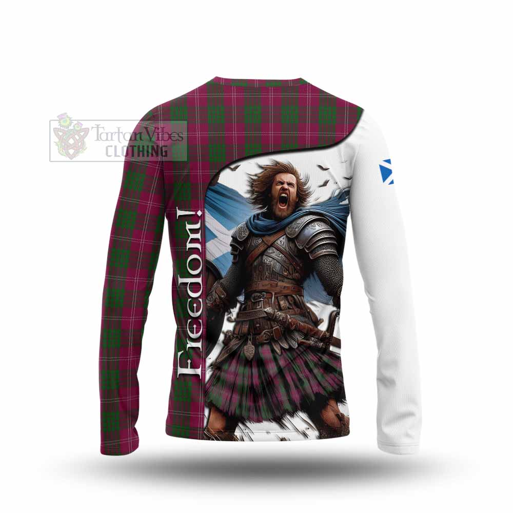 Tartan Vibes Clothing Crawford Crest Tartan Long Sleeve T-Shirt Inspired by the Freedom of Scottish Warrior