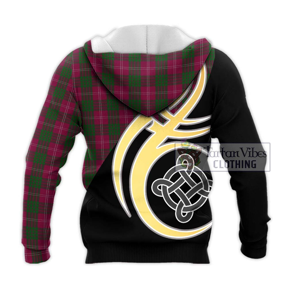 Crawford Tartan Knitted Hoodie with Family Crest and Celtic Symbol Style - Tartan Vibes Clothing