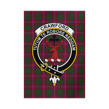 Crawford Tartan Garden Flag with Family Crest