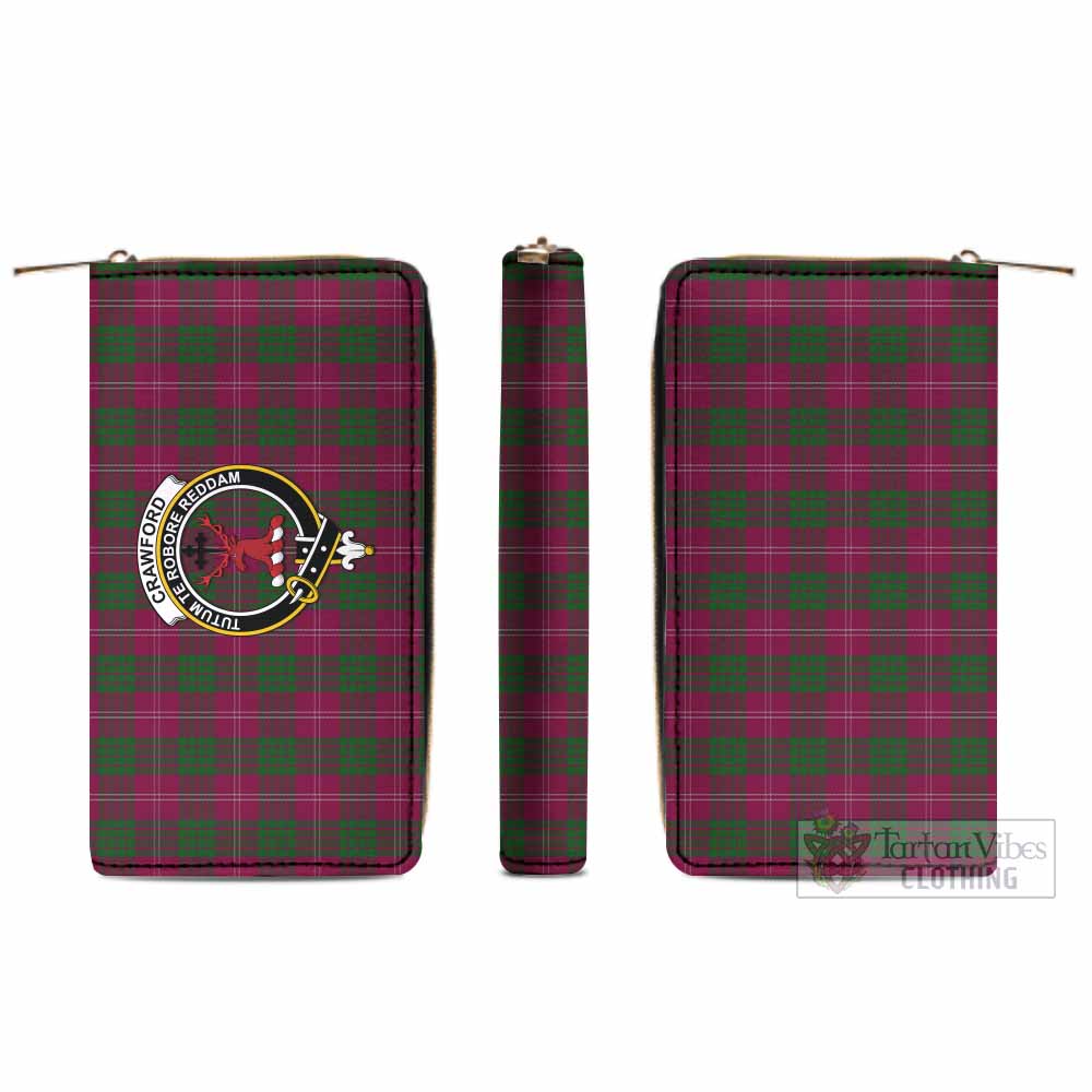 Tartan Vibes Clothing Crawford Tartan Women's Leather Wallet with Family Crest