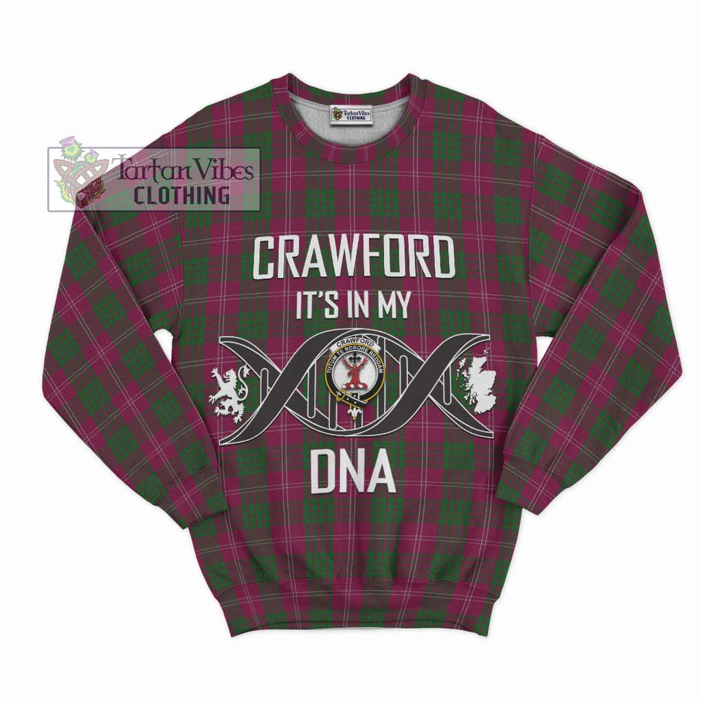 Crawford Tartan Sweatshirt with Family Crest DNA In Me Style - Tartanvibesclothing Shop