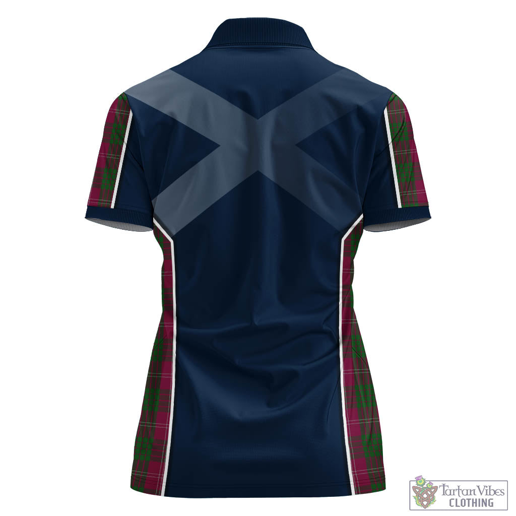 Tartan Vibes Clothing Crawford Tartan Women's Polo Shirt with Family Crest and Scottish Thistle Vibes Sport Style