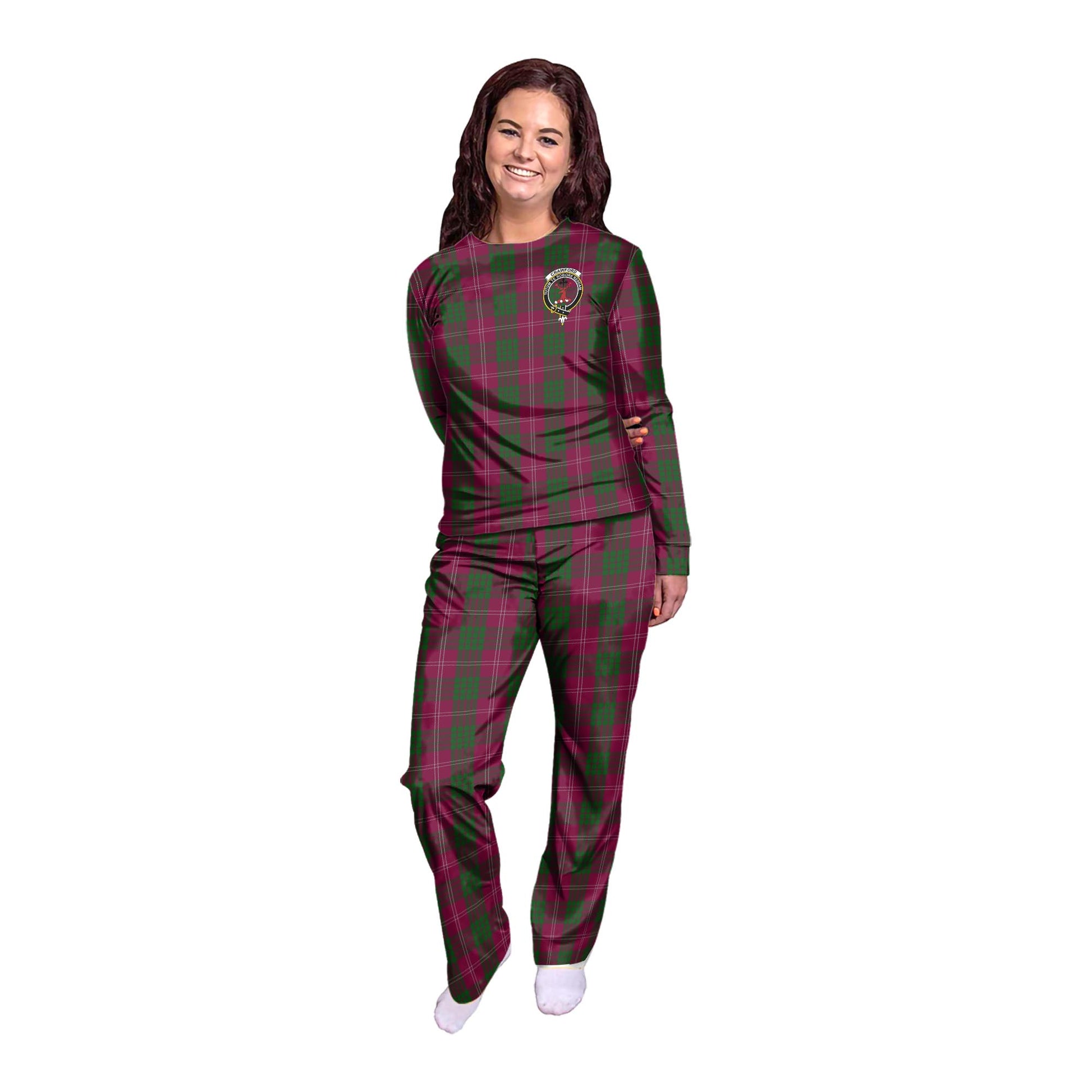 Crawford Tartan Pajamas Family Set with Family Crest - Tartan Vibes Clothing
