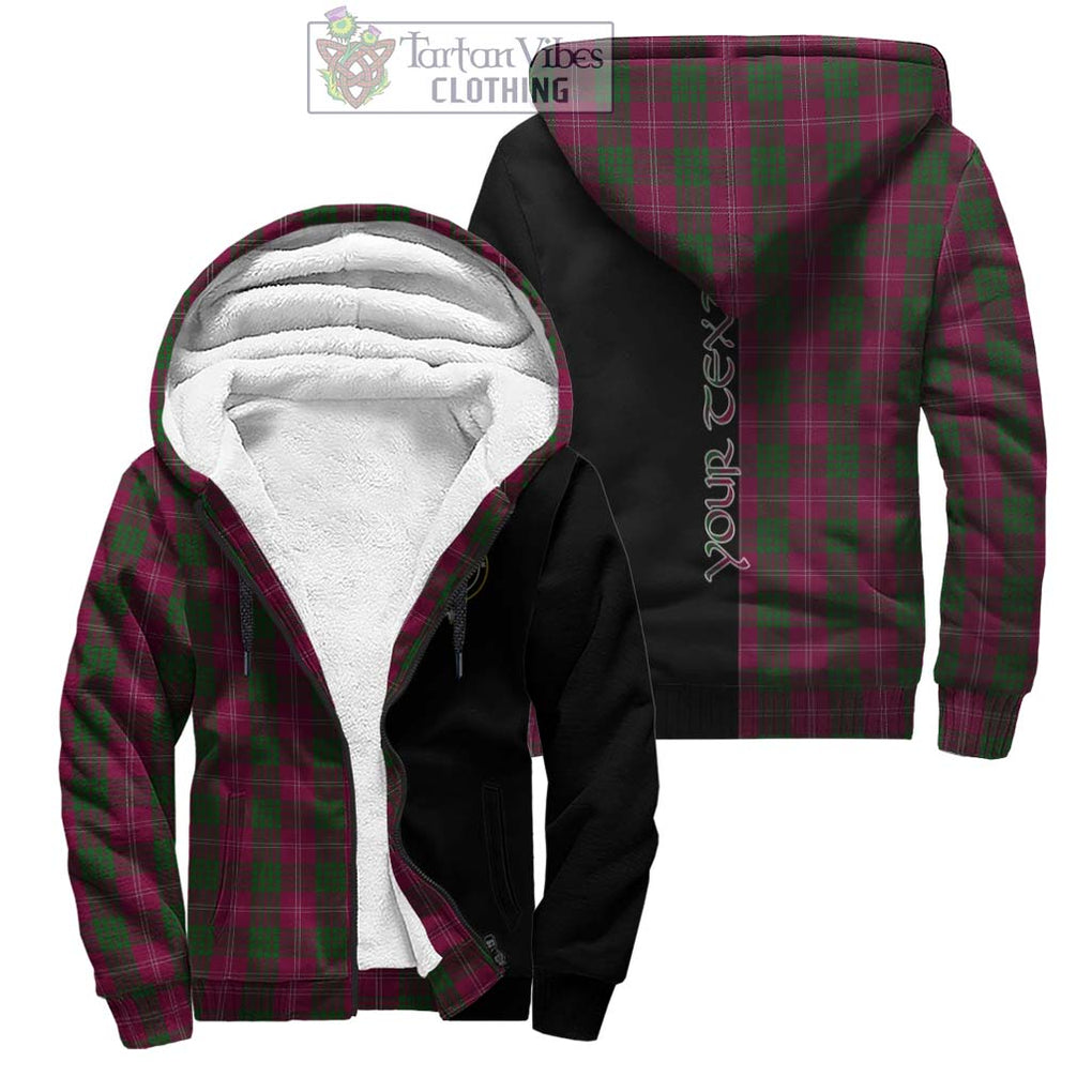 Crawford Tartan Sherpa Hoodie with Family Crest and Half Of Me Style Unisex - Tartanvibesclothing Shop