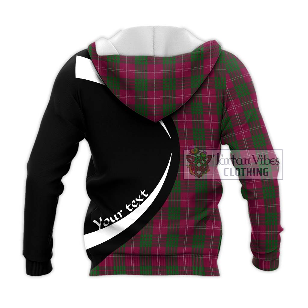 Crawford Tartan Knitted Hoodie with Family Crest Circle Style - Tartan Vibes Clothing