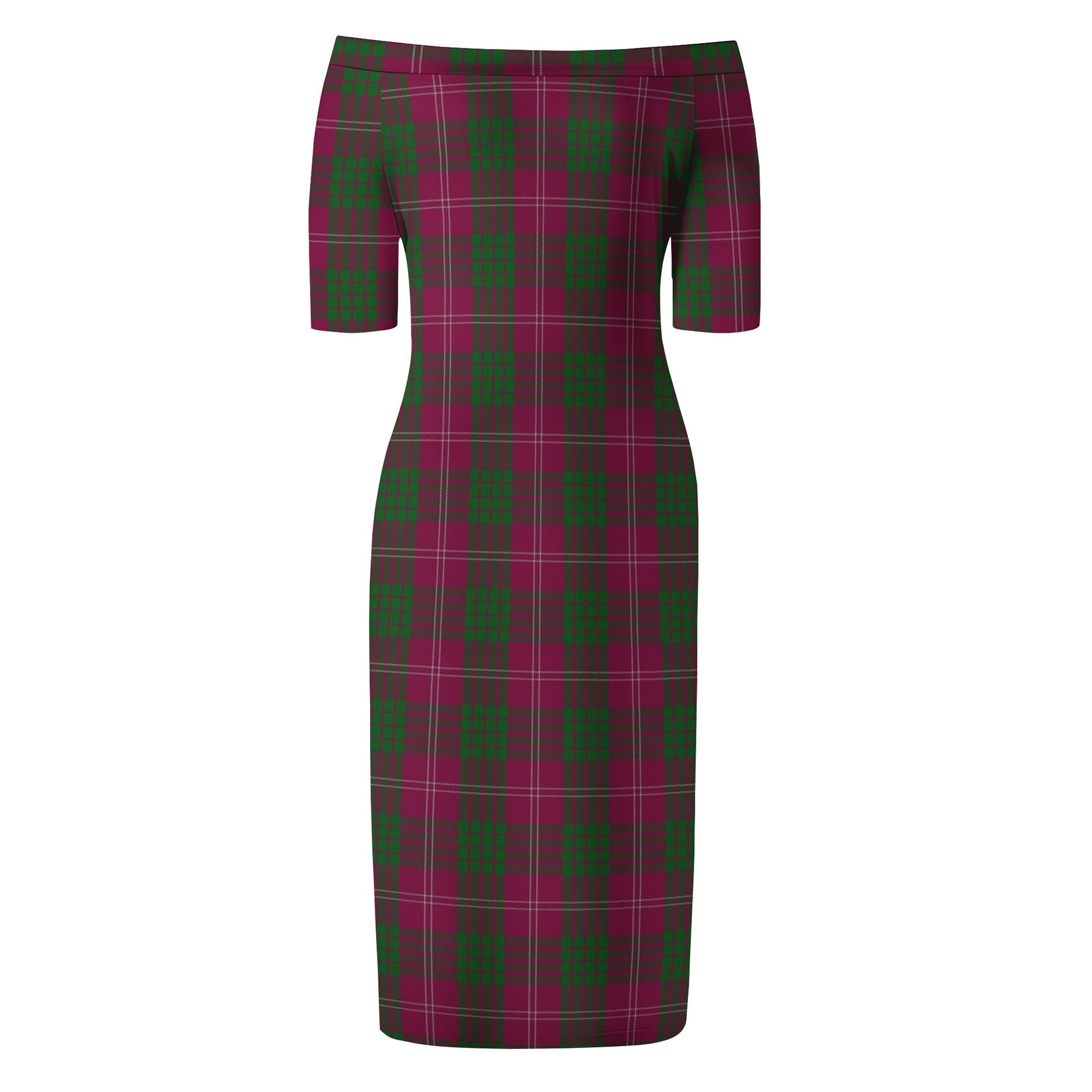 Crawford Tartan Off Shoulder Lady Dress - Tartanvibesclothing