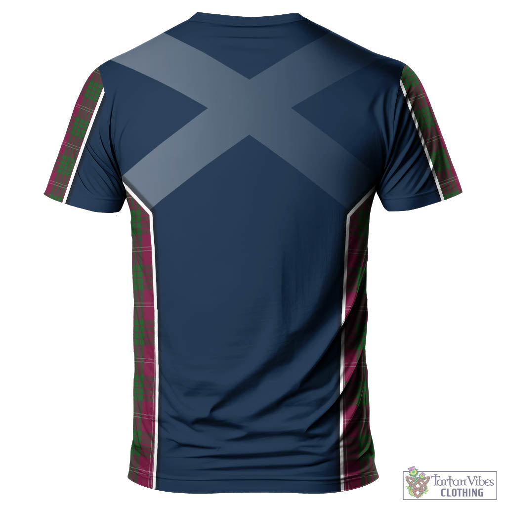 Tartan Vibes Clothing Crawford Tartan T-Shirt with Family Crest and Lion Rampant Vibes Sport Style