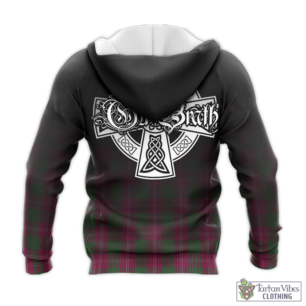 Tartan Vibes Clothing Crawford Tartan Knitted Hoodie Featuring Alba Gu Brath Family Crest Celtic Inspired