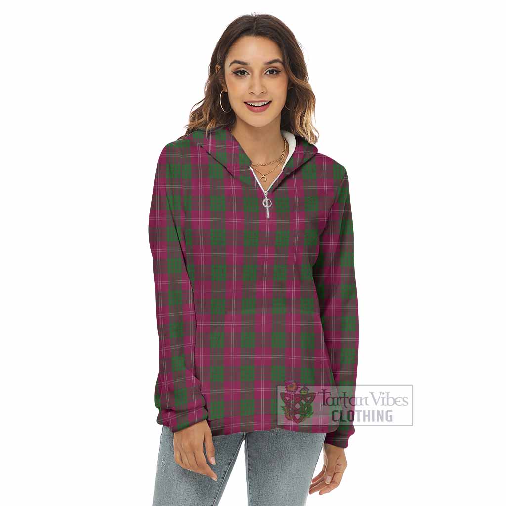 Crawford Tartan Women's Borg Fleece Hoodie with Half Zip - Tartan Vibes Clothing
