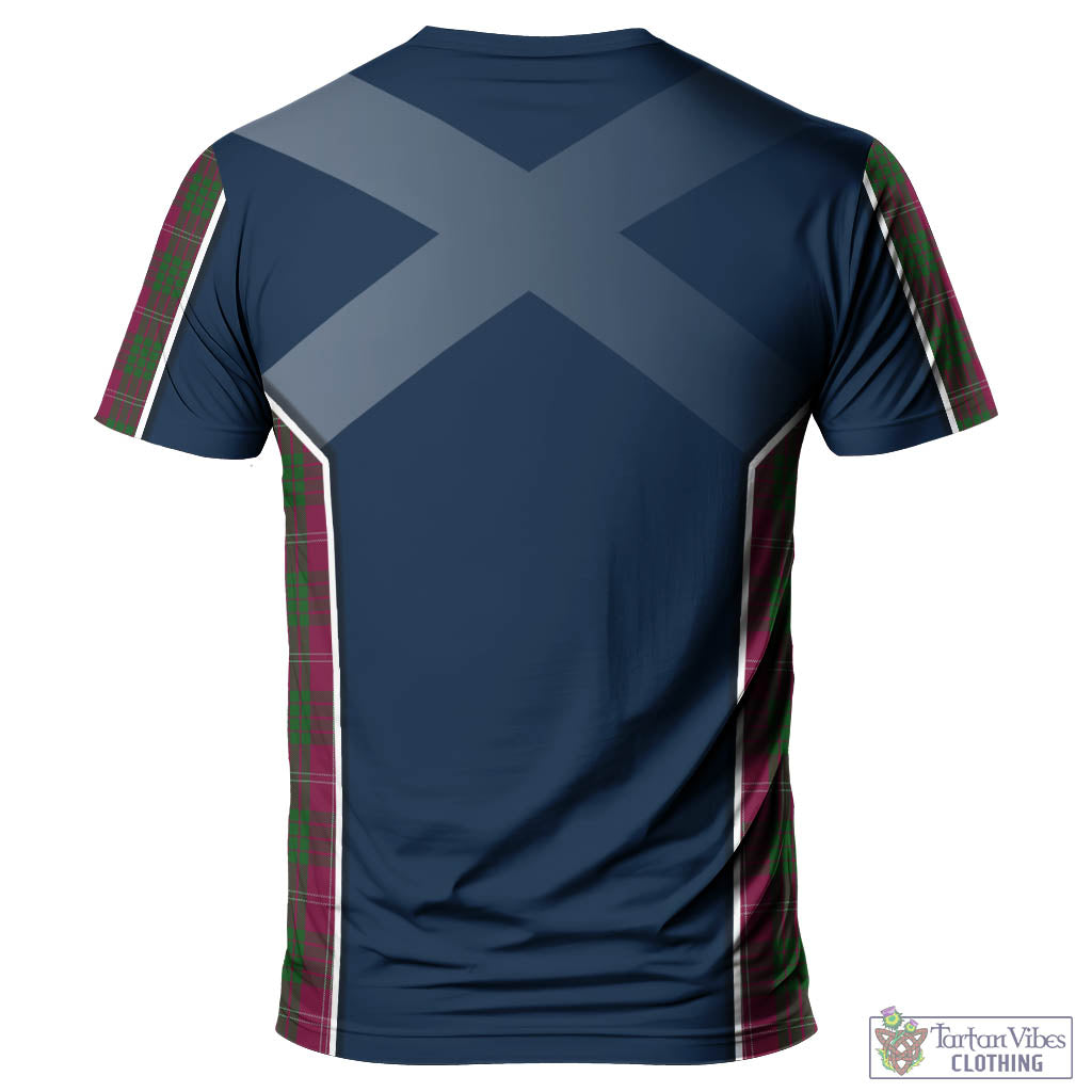 Tartan Vibes Clothing Crawford Tartan T-Shirt with Family Crest and Scottish Thistle Vibes Sport Style