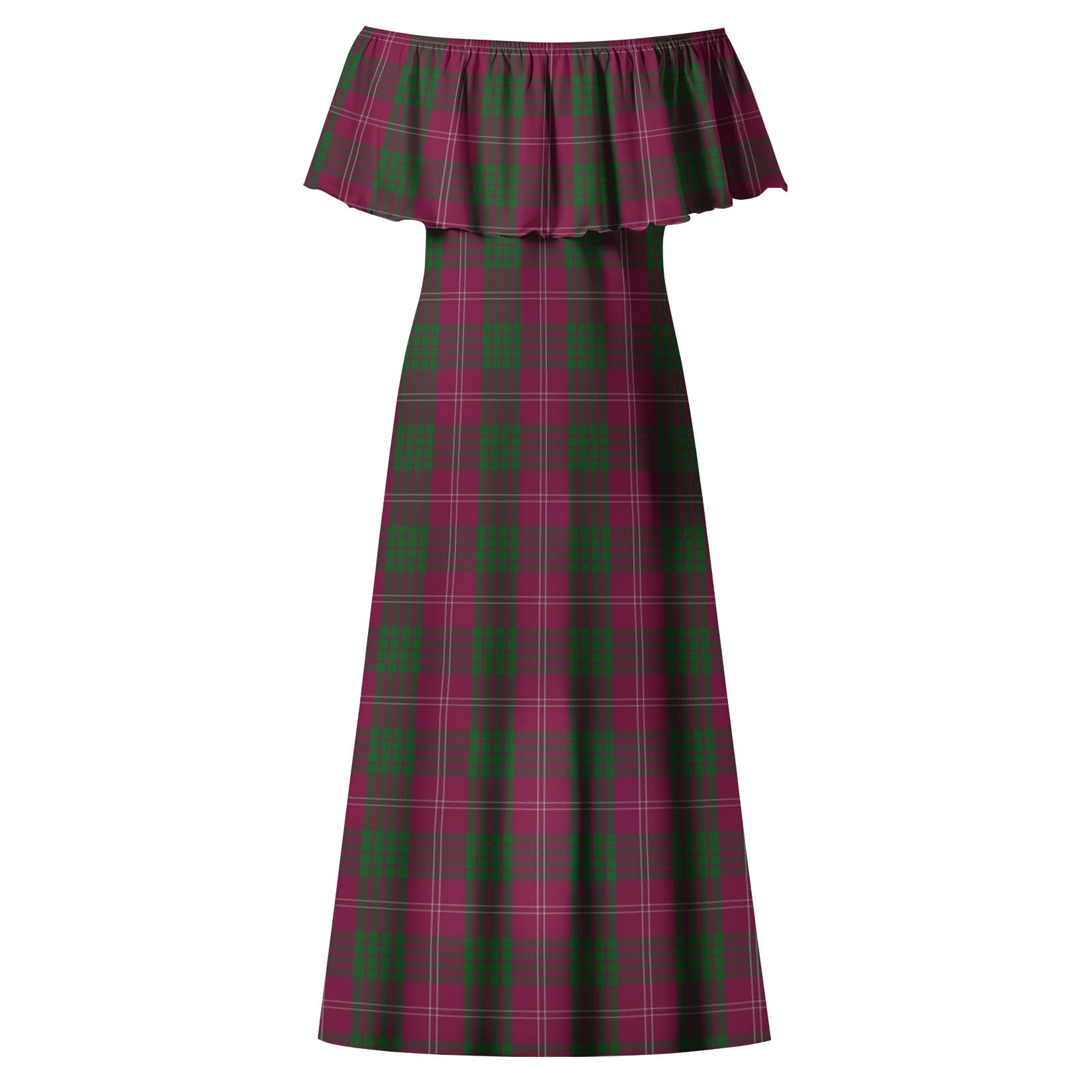Crawford Tartan Off Shoulder Long Dress - Tartanvibesclothing