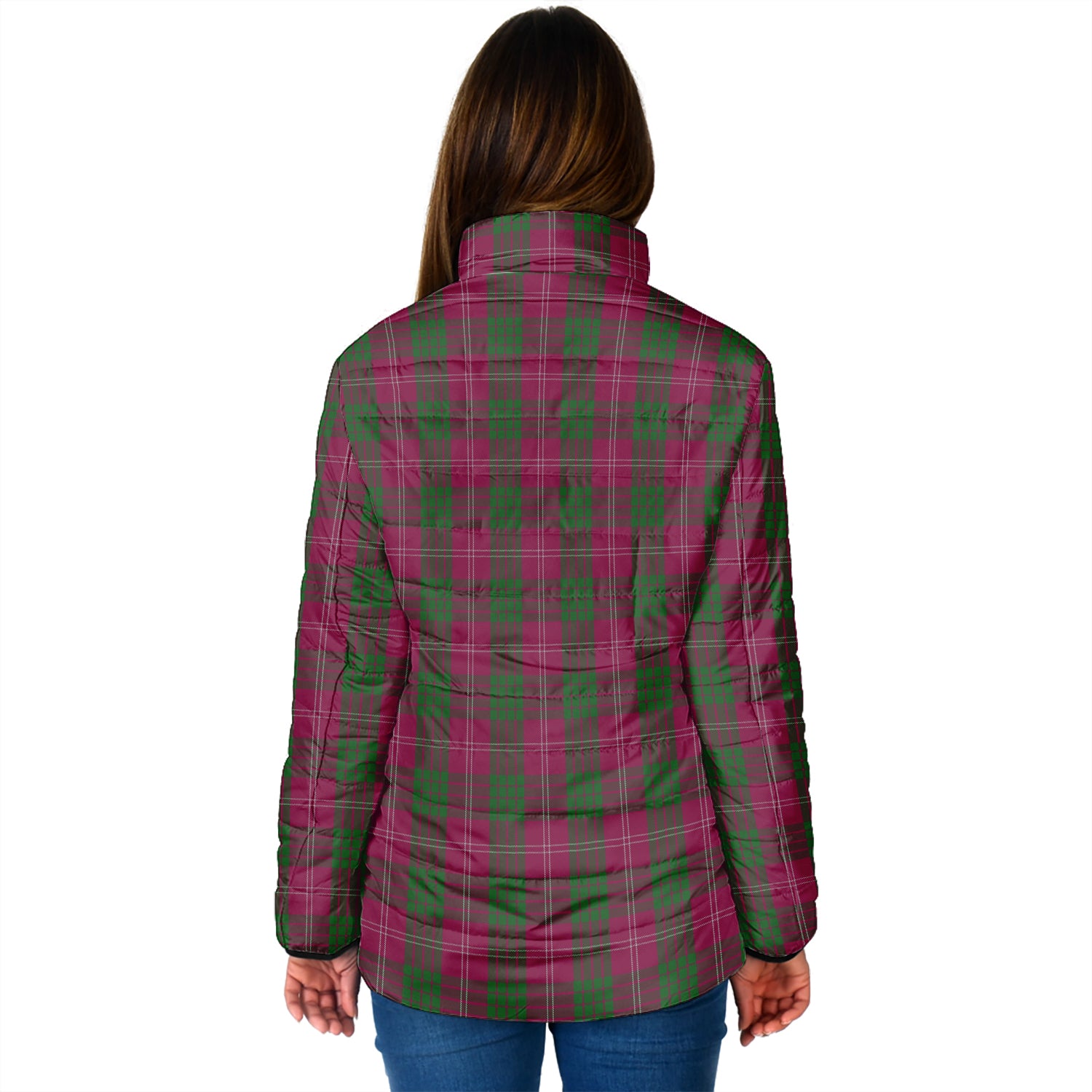 Crawford Tartan Padded Jacket with Family Crest - Tartan Vibes Clothing